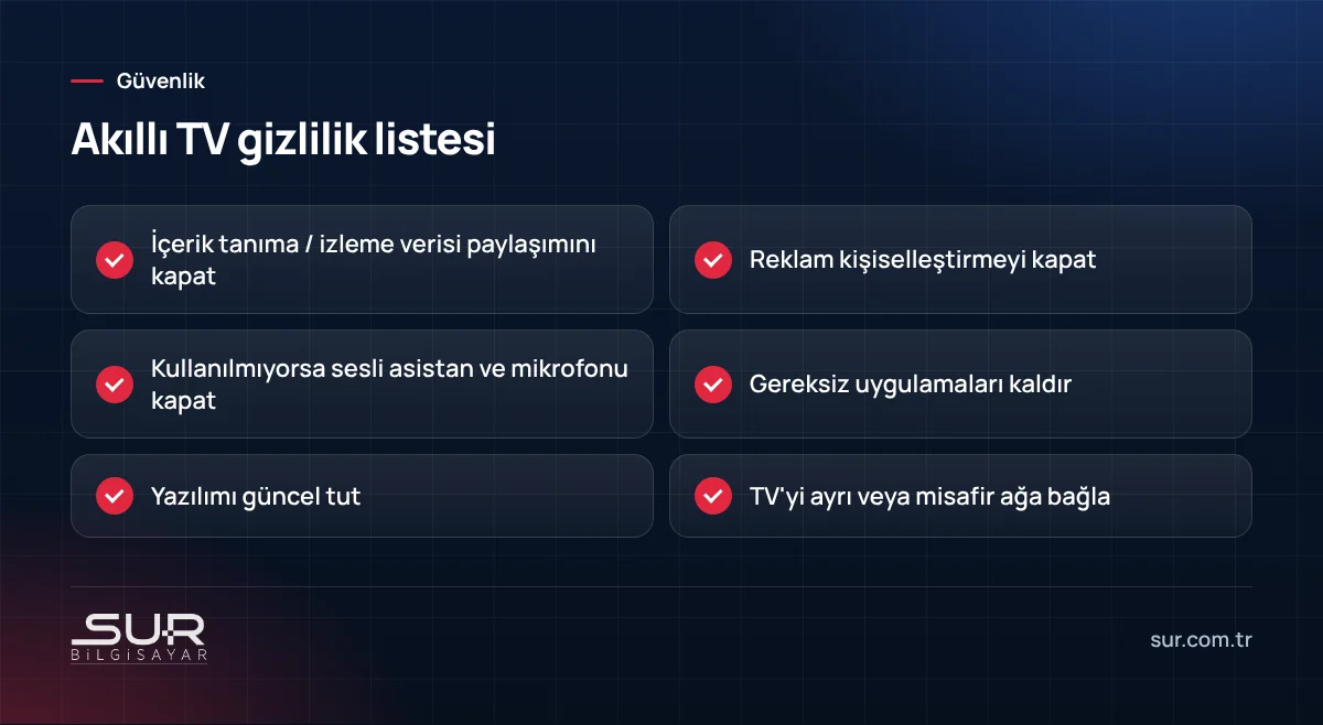 Akıllı televizyonlarda gözden geçirilmesi gereken gizlilik ve güvenlik ayarları