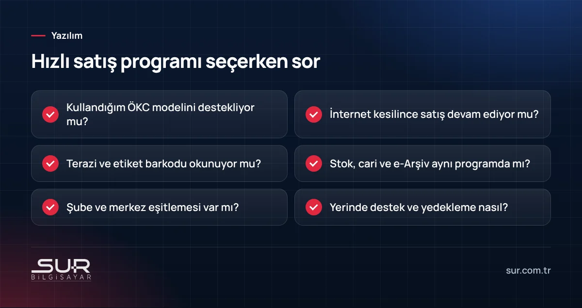 Barkodlu hızlı satış programı ve yazarkasa POS seçerken sorulacak sorular