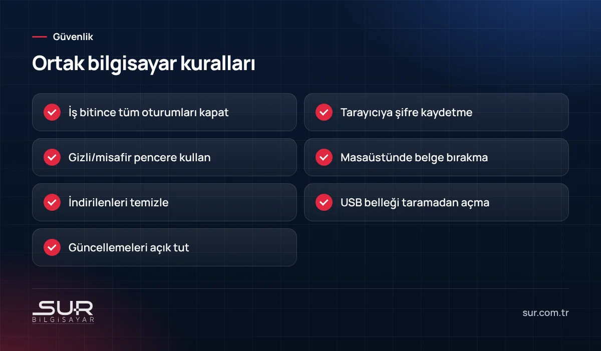 Öğretmenler odası ortak bilgisayar kuralları