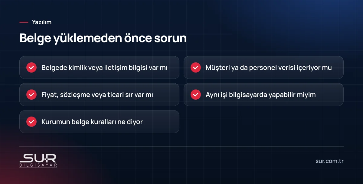 PDF dosyasını çevrimiçi bir siteye yüklemeden önce sorulacak sorular