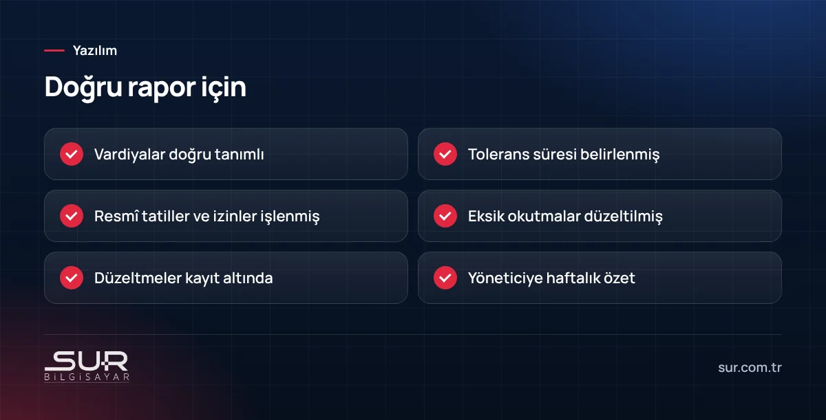 PDKS raporlarının doğru olması için kontrol listesi