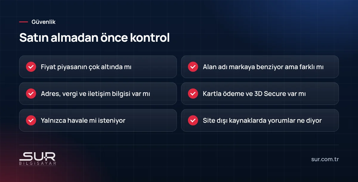 Sahte e-ticaret sitelerini tanımak için alışveriş öncesi kontrol listesi