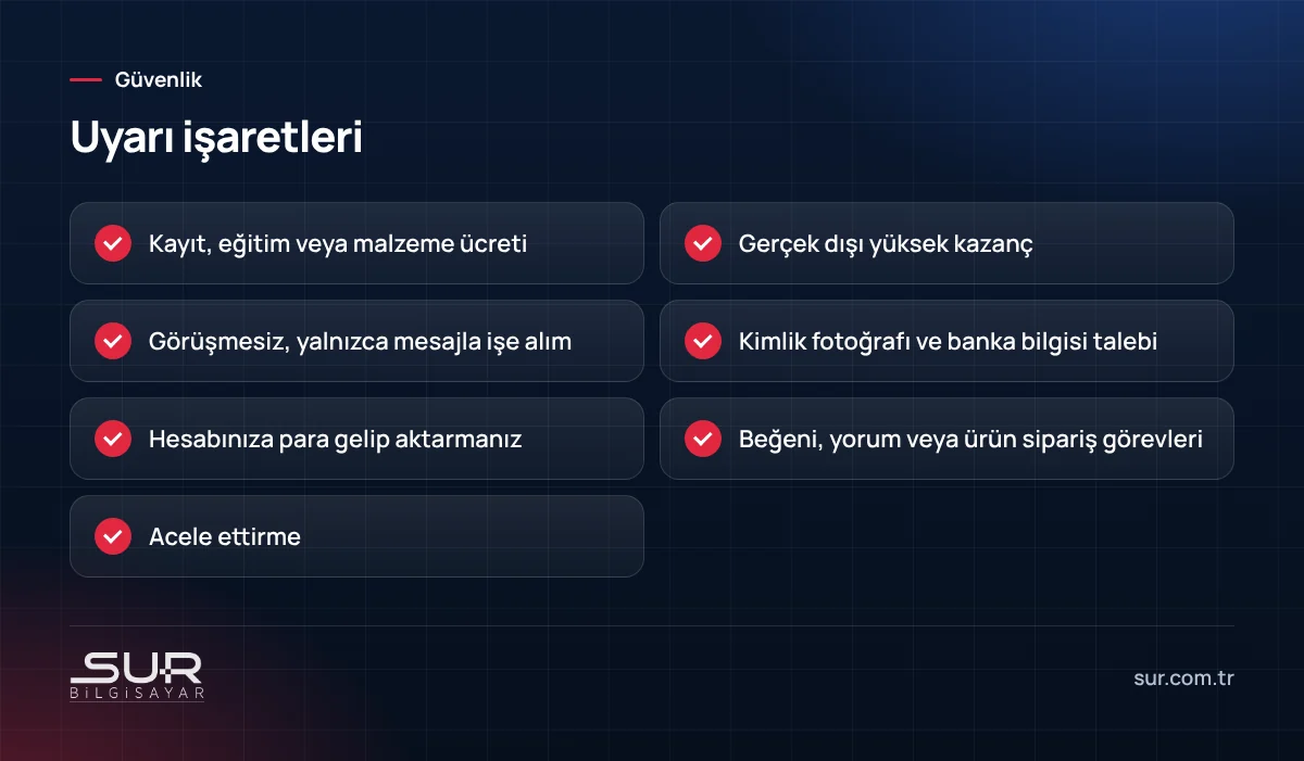 Sahte iş ilanı uyarı işaretleri