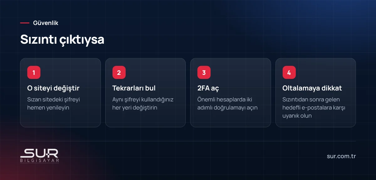 E-posta ve şifre bir sızıntıda çıktığında yapılması gerekenler
