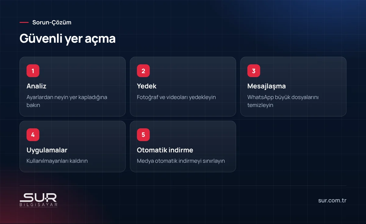 Telefonda depolama alanı açmanın güvenli adımları