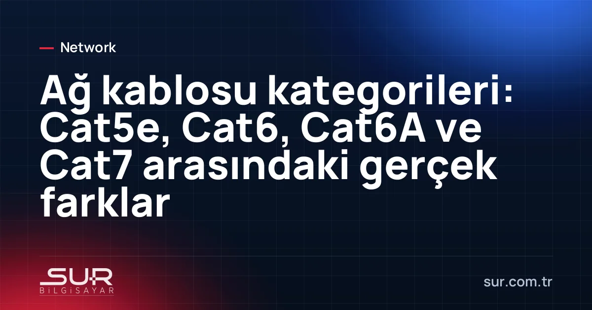 Cat5e, Cat6 ve Cat6A ağ kablolarının kesit görünümü