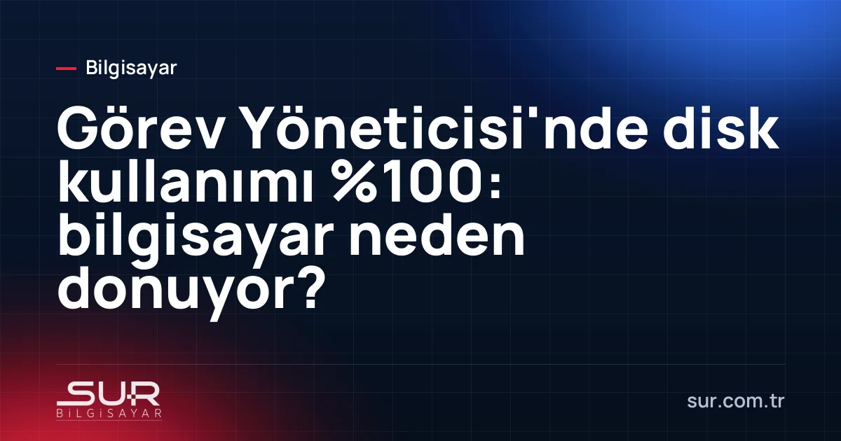 Windows Görev Yöneticisi'nde yüzde yüz disk kullanımı grafiği