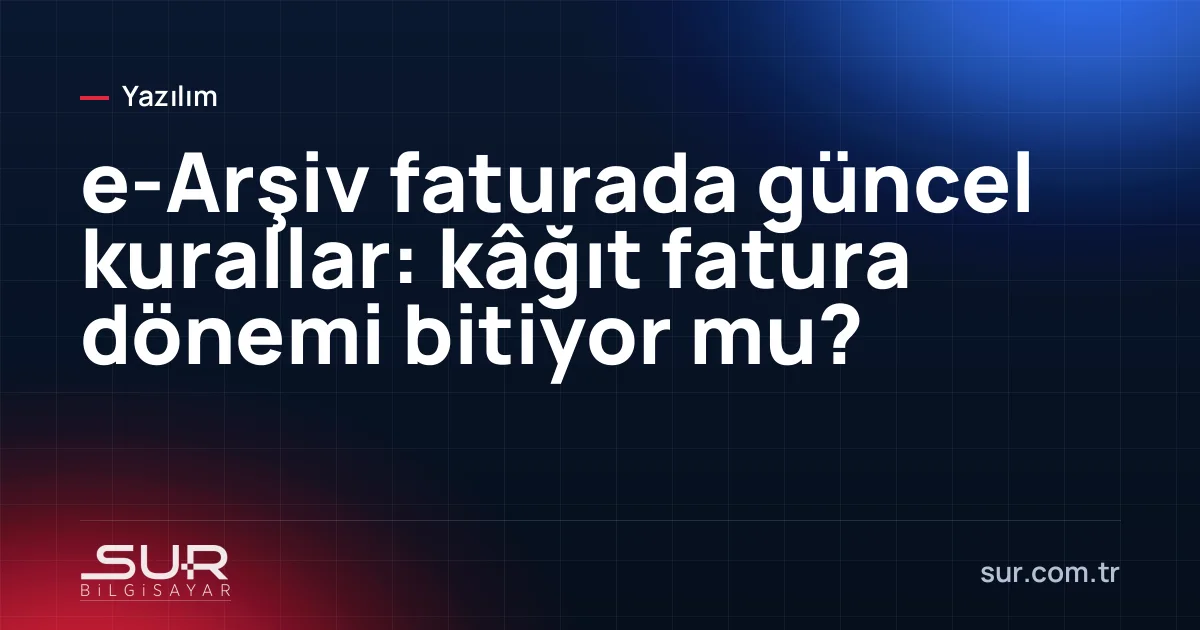 Kasa yanında kâğıt fatura koçanı ve tablette e-Arşiv fatura ekranı