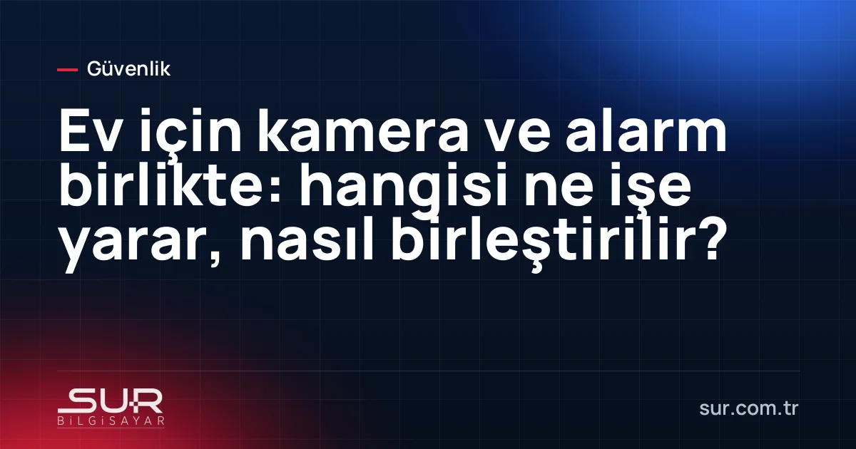 Müstakil ev girişinde kamera ve alarm sireni