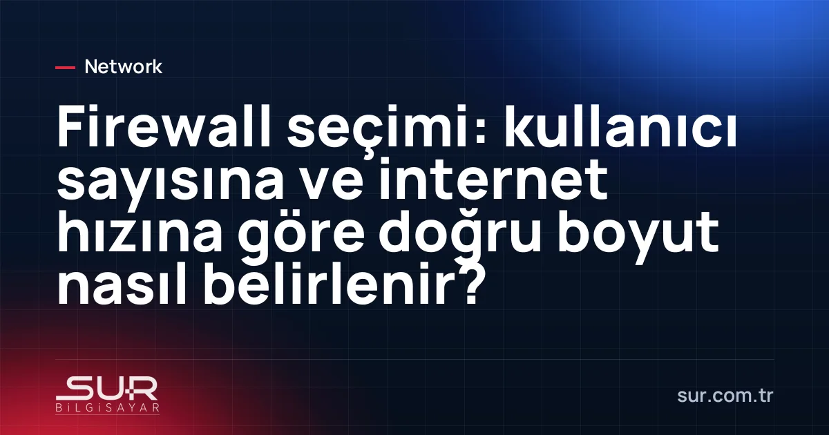 Rack kabinde firewall cihazı ve performans tablosu