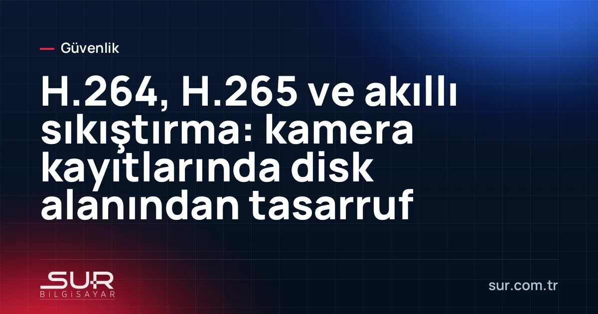 Kamera kayıt cihazı menüsünde video sıkıştırma ayarları