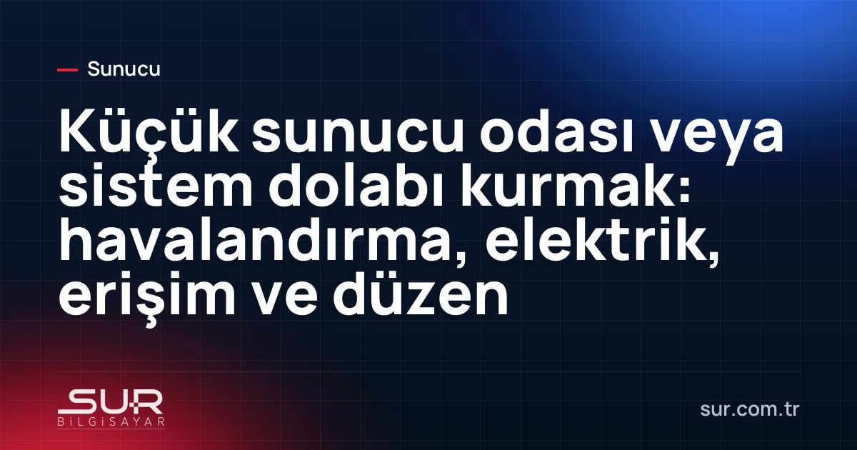 Küçük sunucu odasında kabin, UPS ve klima