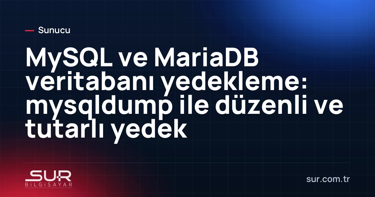 Sunucu terminalinde MySQL veritabanı yedekleme komutu