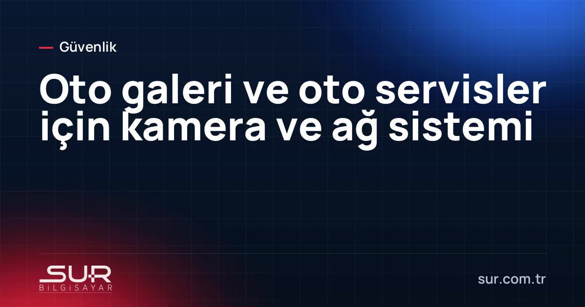 Oto galeri açık alanını gece izleyen güvenlik kamerası