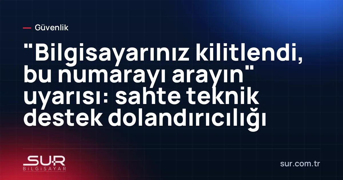 Tarayıcıda tam ekran açılmış sahte virüs uyarısı
