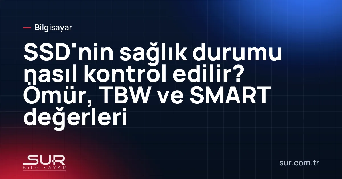 NVMe SSD ve ekranda disk sağlık durumu göstergesi