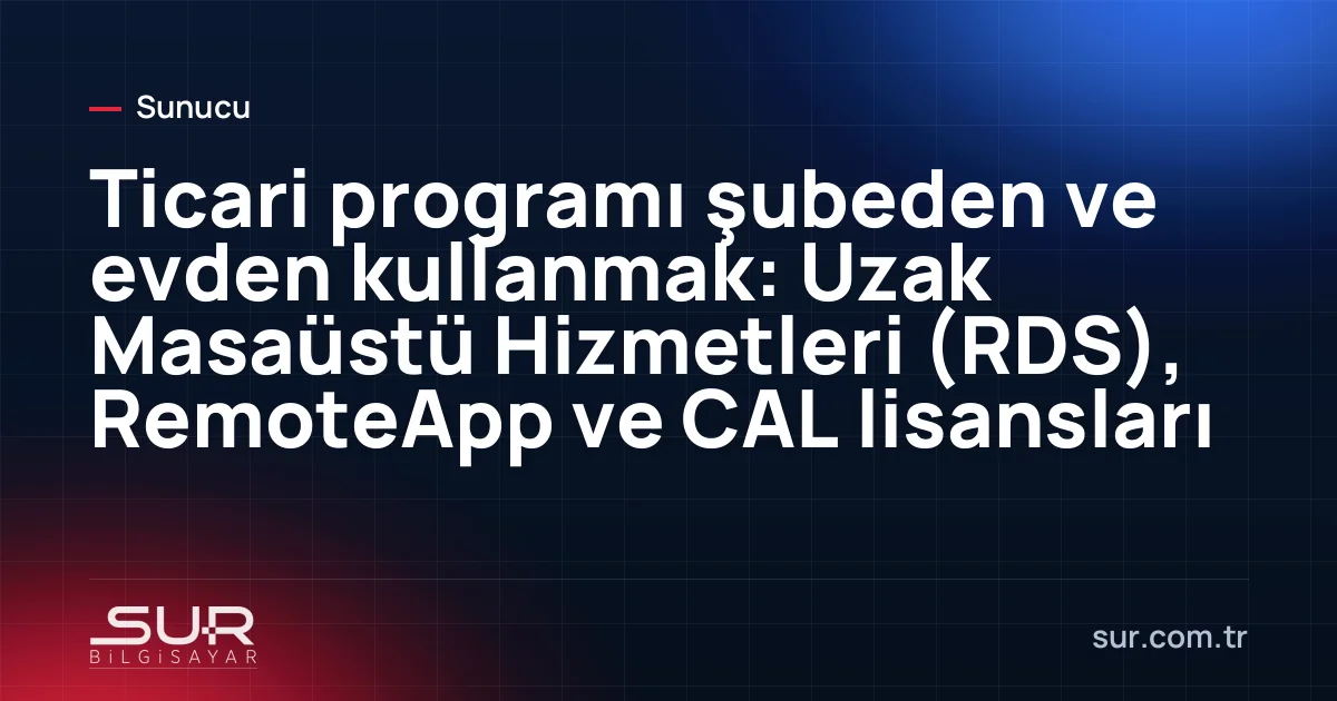 Şubedeki bilgisayarda RemoteApp ile açılan merkez sunucudaki ticari program penceresi