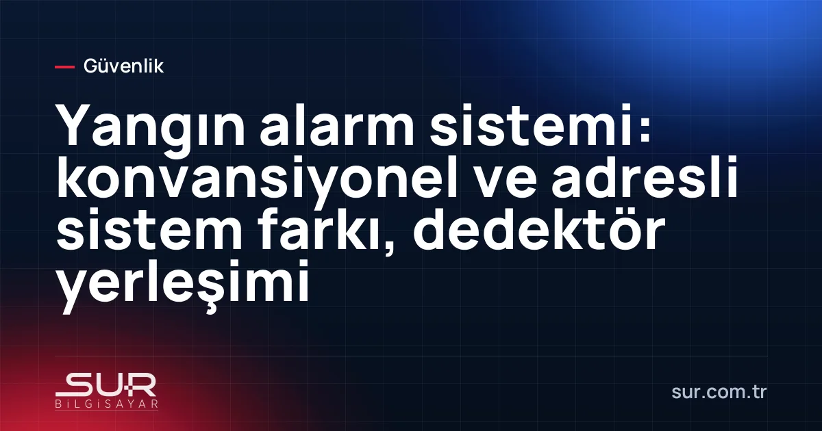 Adresli yangın alarm paneline bağlı duman dedektörü, ısı dedektörü, yangın ihbar butonu ve flaşörlü siren şeması