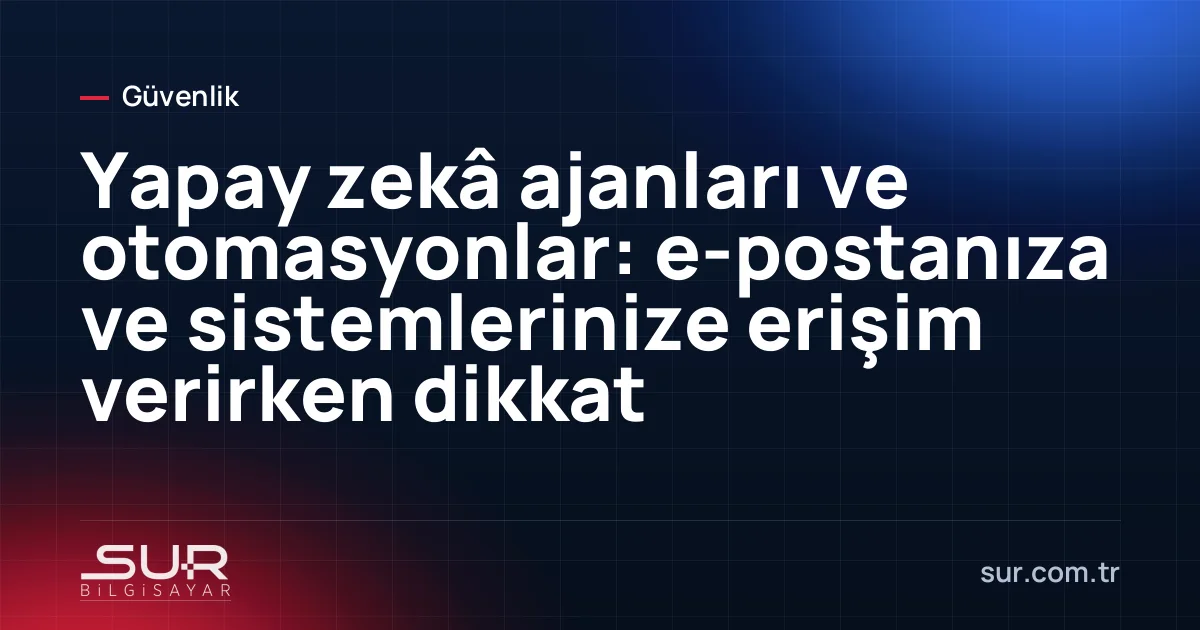 Yapay zekâ ajanının e-posta ve dosya sistemlerine erişimini gösteren şema