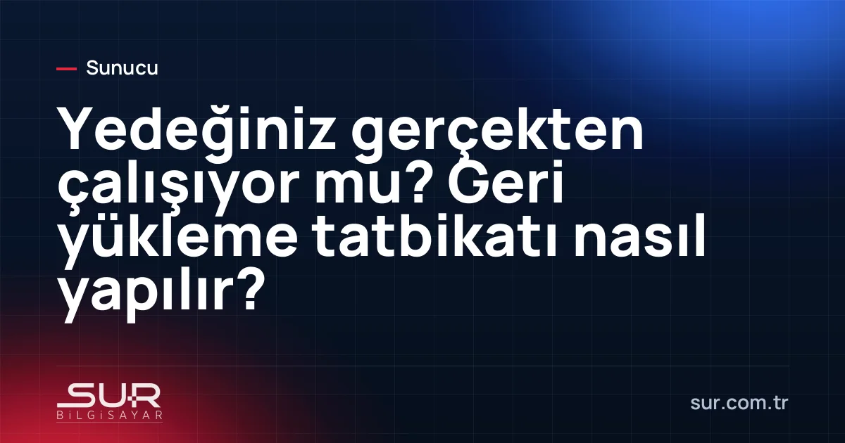 Test ortamında yedekten geri yüklenen veritabanı ve kontrol listesi
